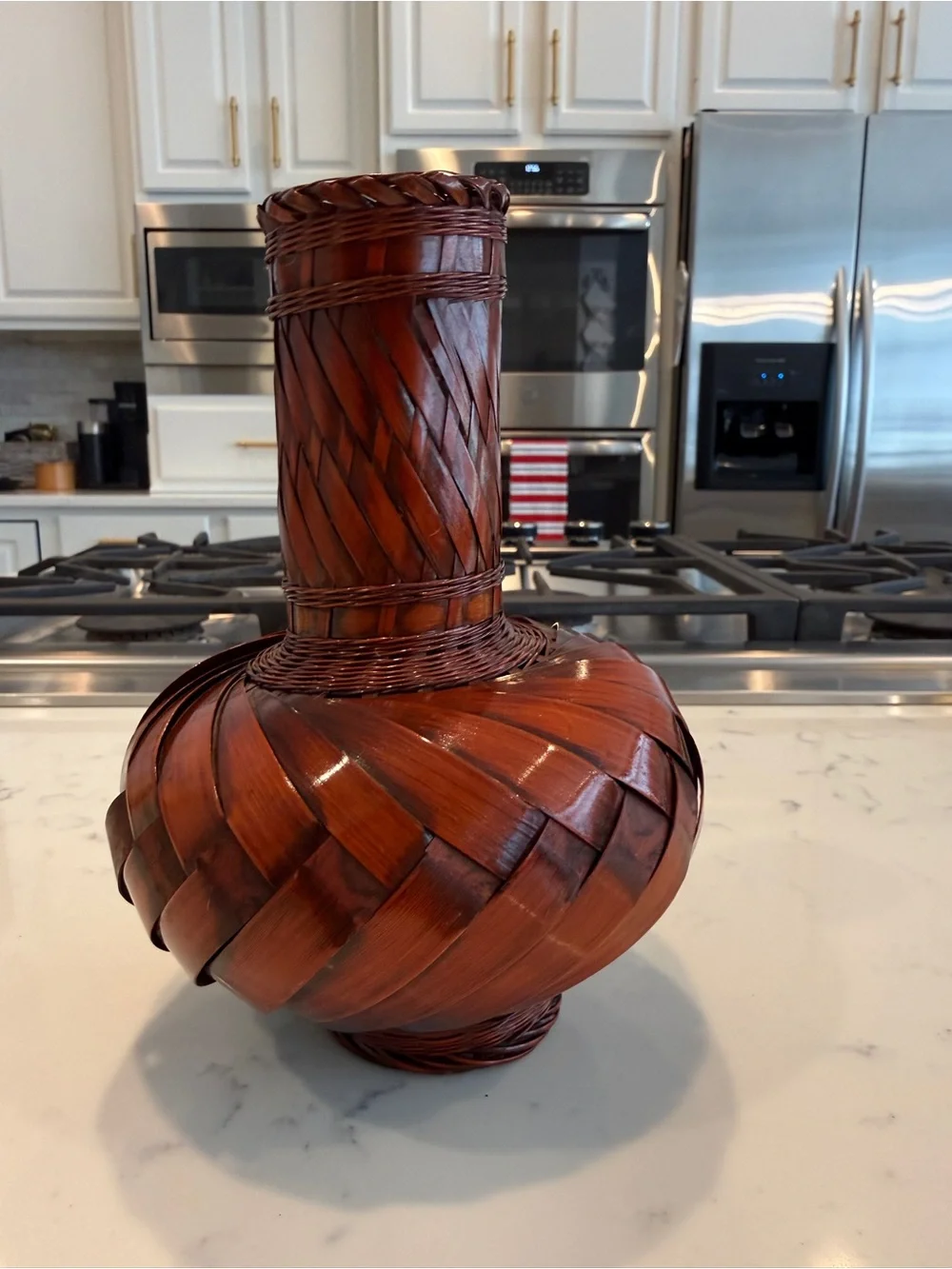 Woven Bamboo Rattan Vase mark display carefully